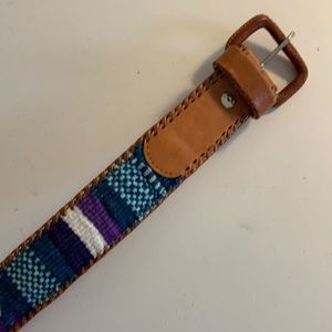 Leather and Woven Belt Sz 36